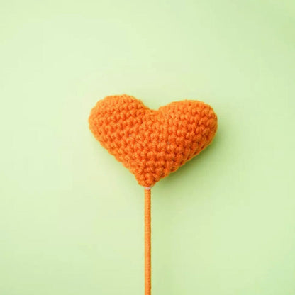 LayAura orange HEART CROCHET FLOWER
