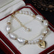 LayAura PEARL BRACELET WITH HEART CHARM