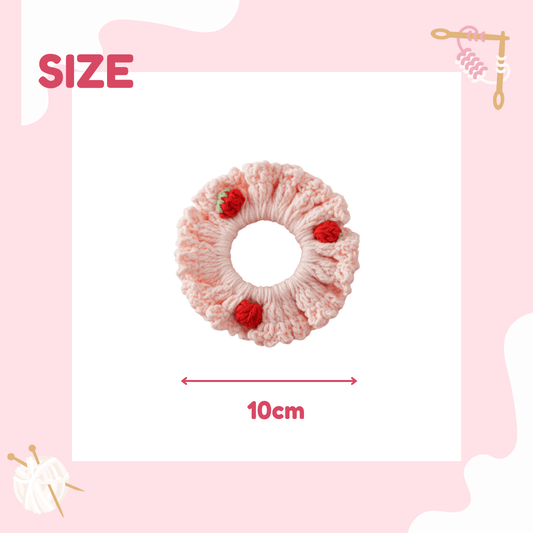 LayAura PINK CROCHET HAIR SCRUNCHIE