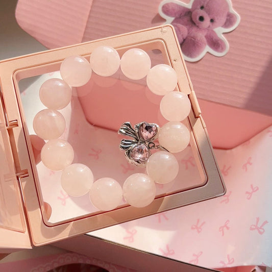 LayAura PINK CRYSTAL BOW BRACELET