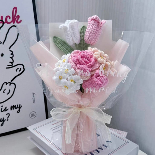 LayAura HANDCRAFTED CROCHET FLOWER BOUQUET