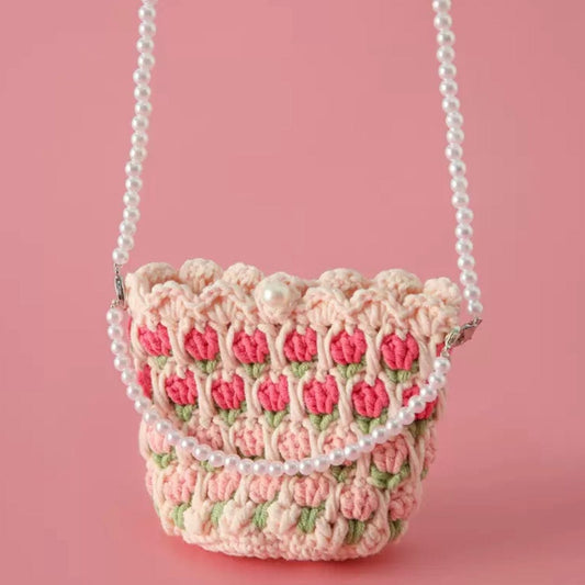 LayAura HANDMADE CROCHET TULIP BAG