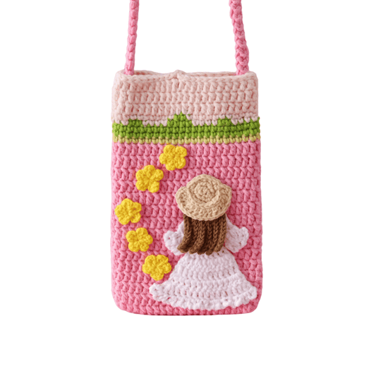 LayAura PINK PASTORAL GIRL CROCHET  BAG