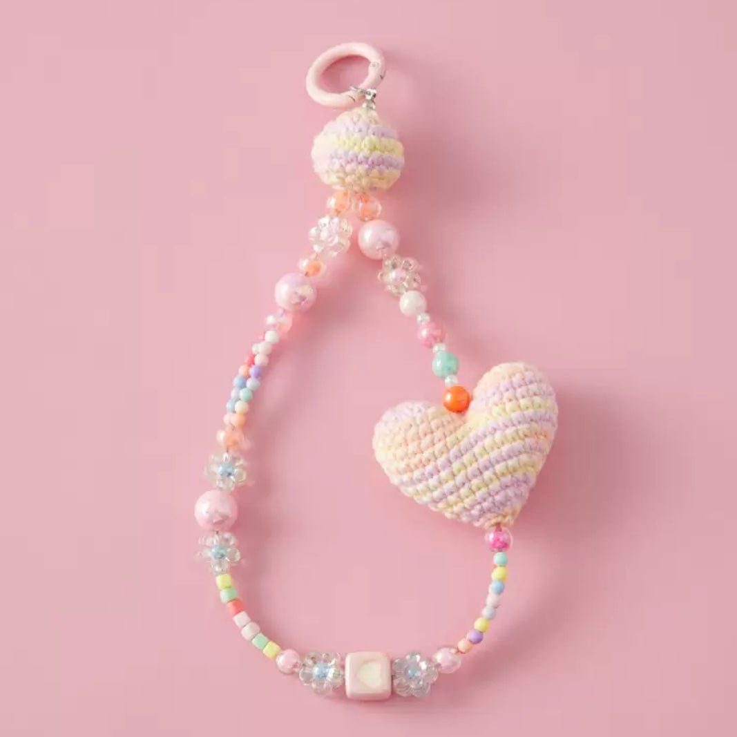 LayAura pink（ random styles） 1PC RANDOM COLOR CROCHET PHONE CHARM