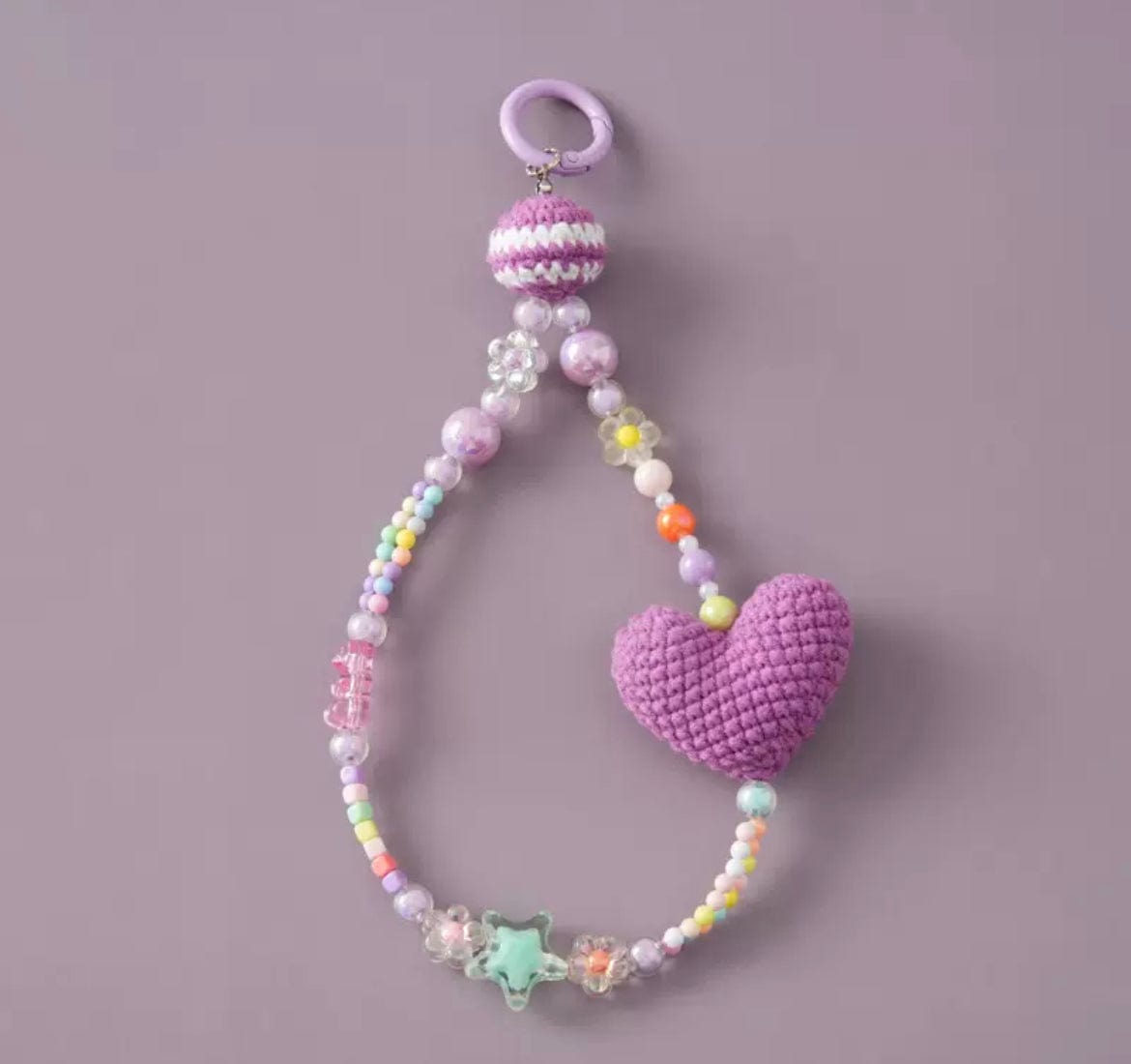 LayAura purple 1PC CROCHET PHONE CHARM