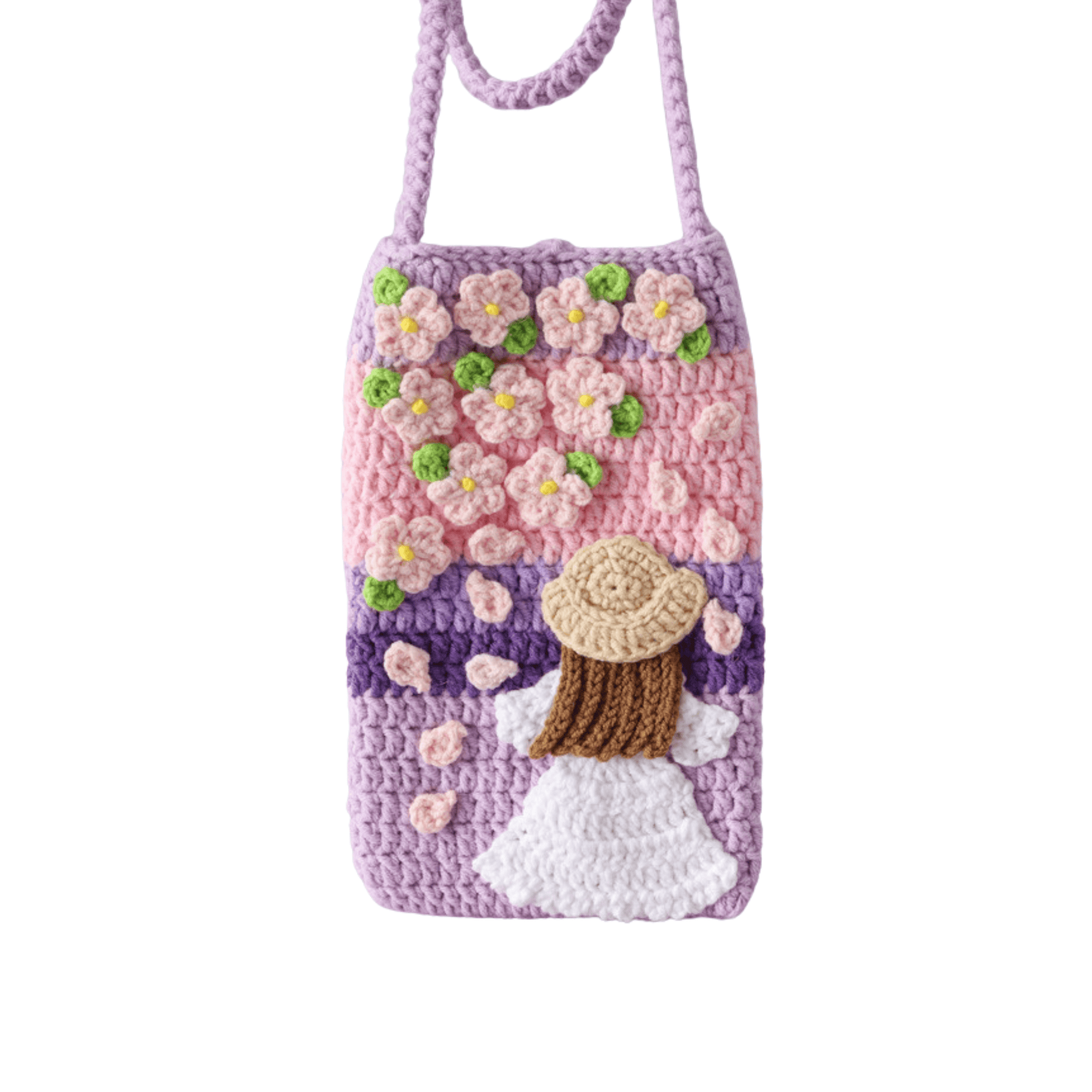 LayAura PURPLE PASTORAL GIRL CROCHET  BAG