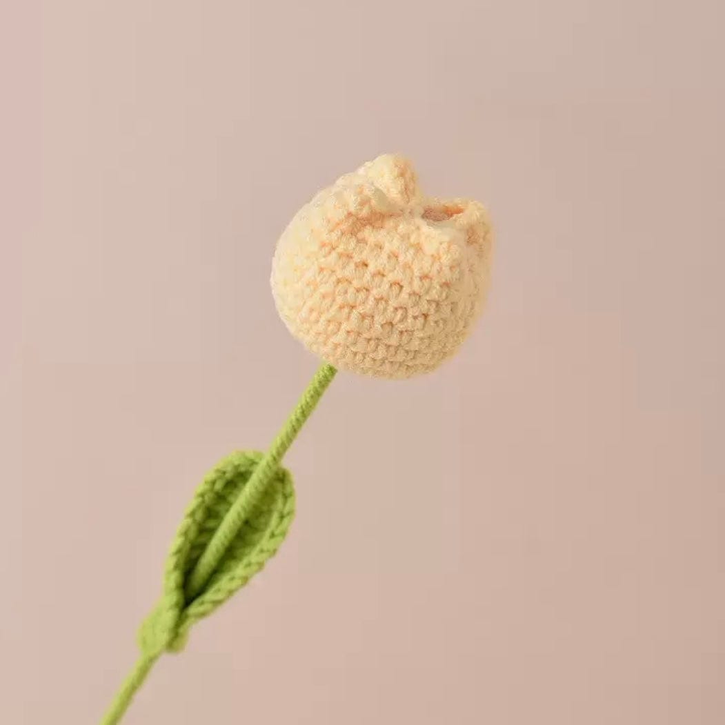 LayAura yellow CROCHET TULIP FLOWER