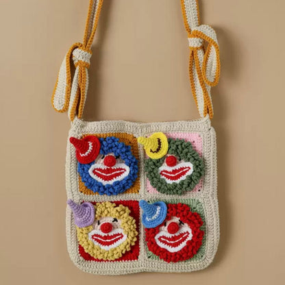LayAura yellow HANDMADE CROCHET CUTE SHOULDER BAG